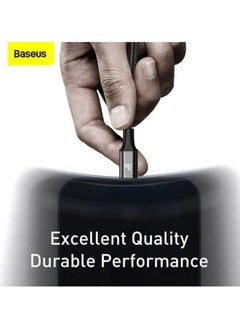 Baseus 3-in-1 Rapid Series Type-C 20W PD Nylon Braided Fast Charging Data Cable with Micro, Type-C, Lightning for Phone 13/12/11 Pro/XR/Max/Samsung S10 S9 /Note 9/ Moto G7/LG and More Black  - Image 4