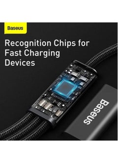 Baseus 3-in-1 Rapid Series Type-C 20W PD Nylon Braided Fast Charging Data Cable with Micro, Type-C, Lightning for Phone 13/12/11 Pro/XR/Max/Samsung S10 S9 /Note 9/ Moto G7/LG and More Black  - Image 5
