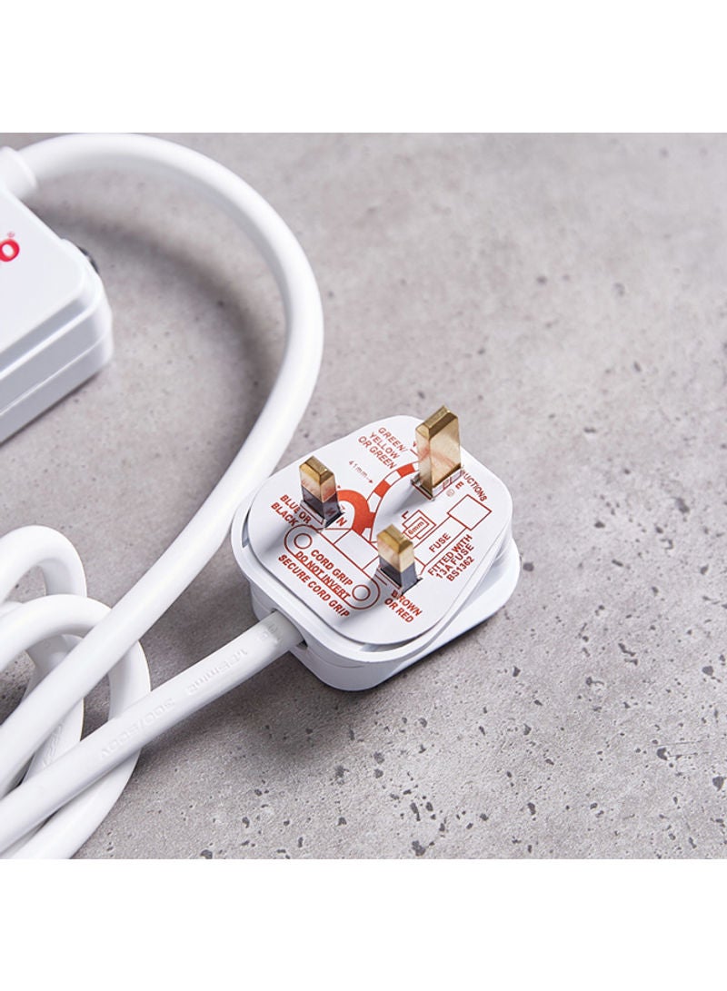 Home Box 4-Way Universal Switch Socket With Cord and USB Charger Clear 22 x 8cm - Image 4