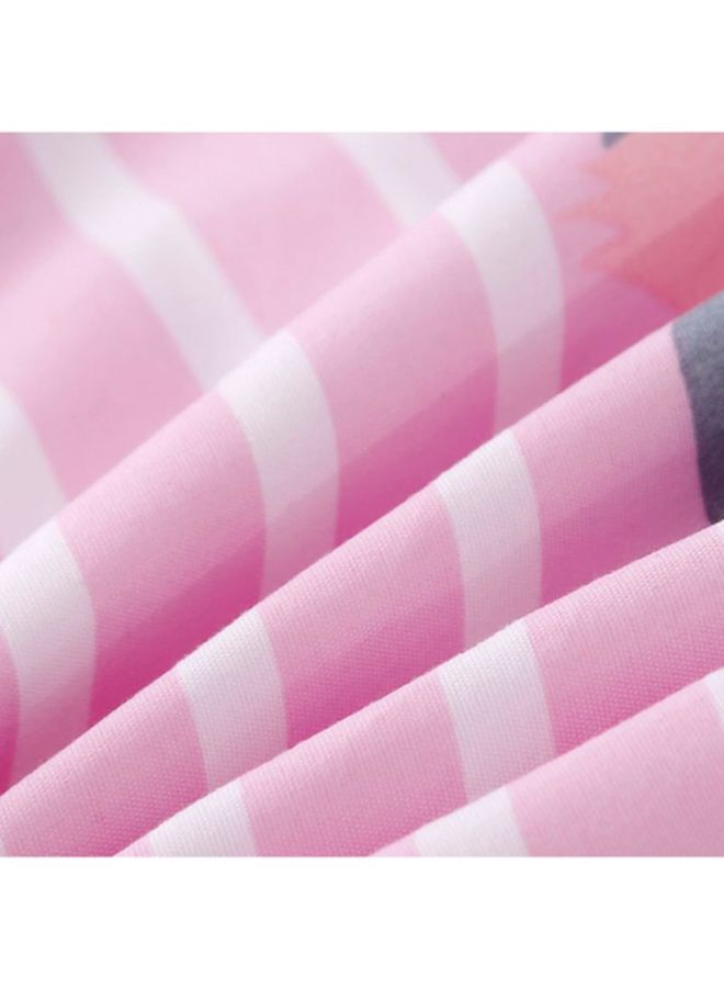 Beauenty 4-Piece Printed Bedding Set combination Pink Pillowcase 48x74 Cm, Bed Sheet 230x230 Cm, Quilt Cover 180x220cm - Image 4