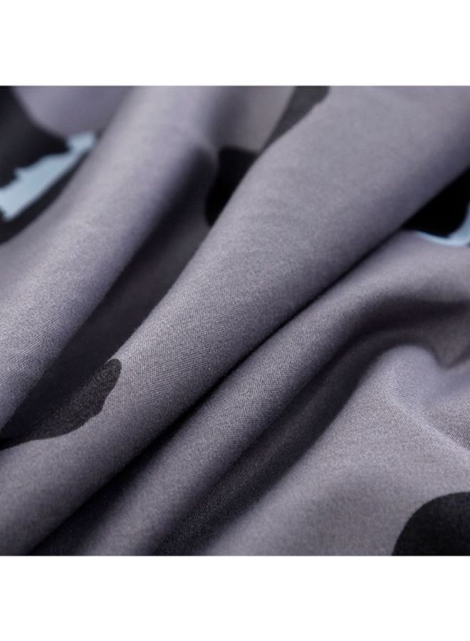 Beauenty 4-Piece Printed Bedding Set Fabric Grey/Black Quilt Cover 180x220 Cm, Bed Sheet 230x230 Cm, Pillow Cover 48x74cm - Image 4