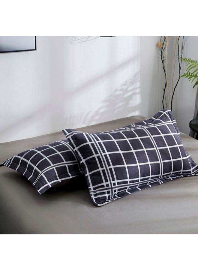 Beauenty 4-Piece Bedding Set Combination Black/White/Grey Quilt Cover 150x200 cm, Pillow Cover 48x74 cm, Fitted Sheet 230x200cm - Image 3