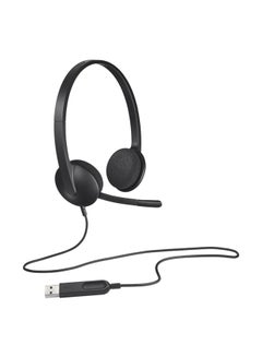 H340 USB Headset, Plug And Play, Noise Cancelling Microphone, USB Type A, Adjustable Headband, Black | 981-000475 - v1624939884/N11411453A_1