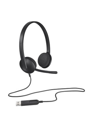 H340 USB Headset, Plug And Play, Noise Cancelling Microphone, USB Type A, Adjustable Headband - Black - v1624939884/N11411453A_1