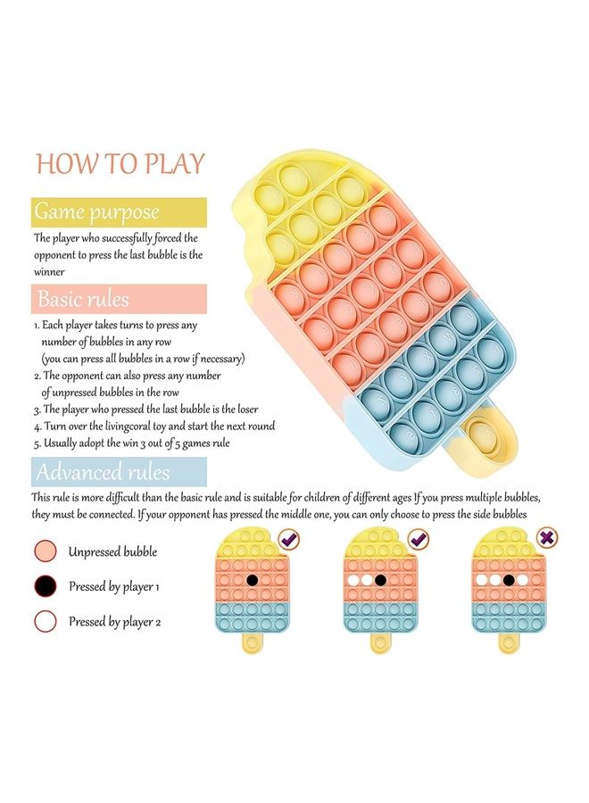 Ice Cream Shape Silicone Stress Pop Bubble Fidget Toy - Image 2