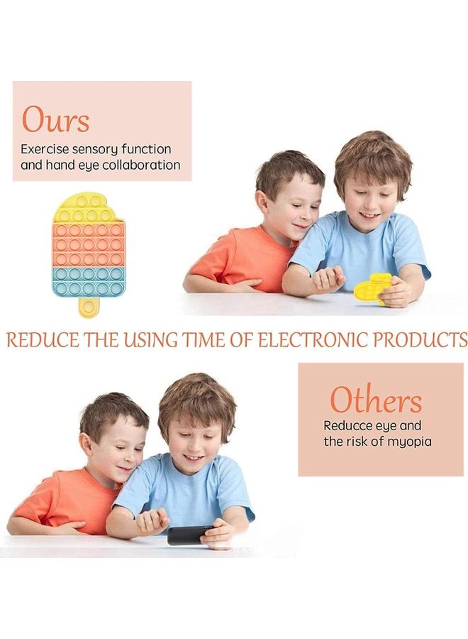 Ice Cream Shape Silicone Stress Pop Bubble Fidget Toy - Image 4