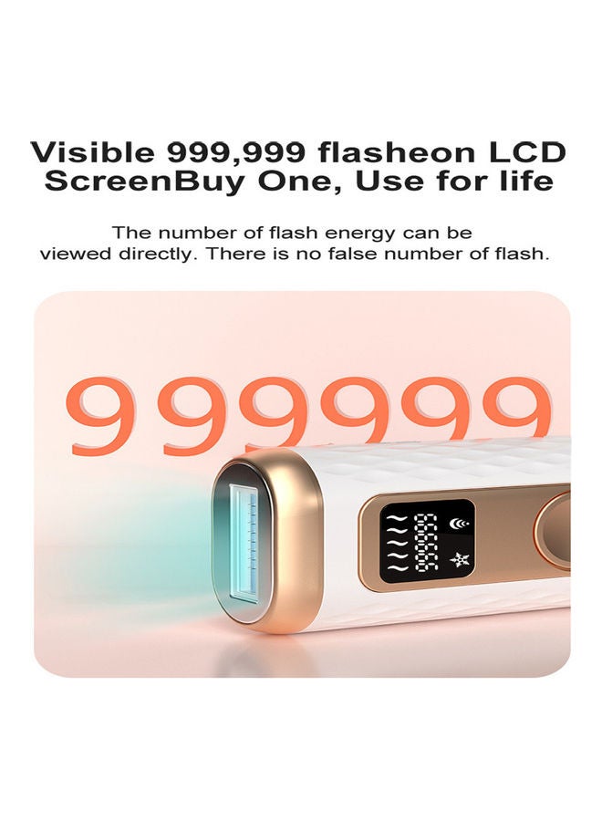 EzzySo Five Speed Adjustment Digital Hair Removal Laser Machine White/Golden - Image 2