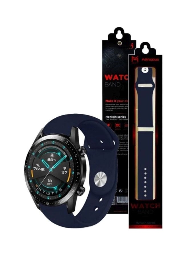MARGOUN Silicone Replacement Band for Huawei GT2 Watch Dark Blue - Image 2
