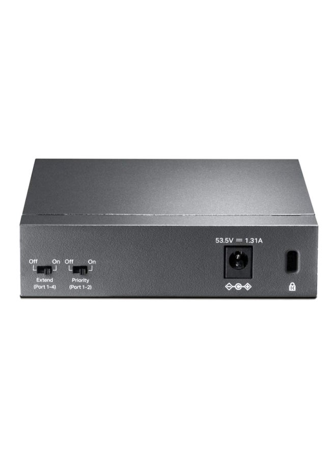 TP-LINK - 5-Port 10/100Mbps Desktop Switch With 4-Port Poe Grey - Image 1