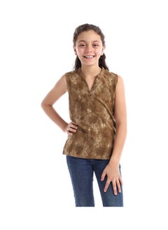 Girls Sleeveless V-Neck Tie Dye Top Gamly
