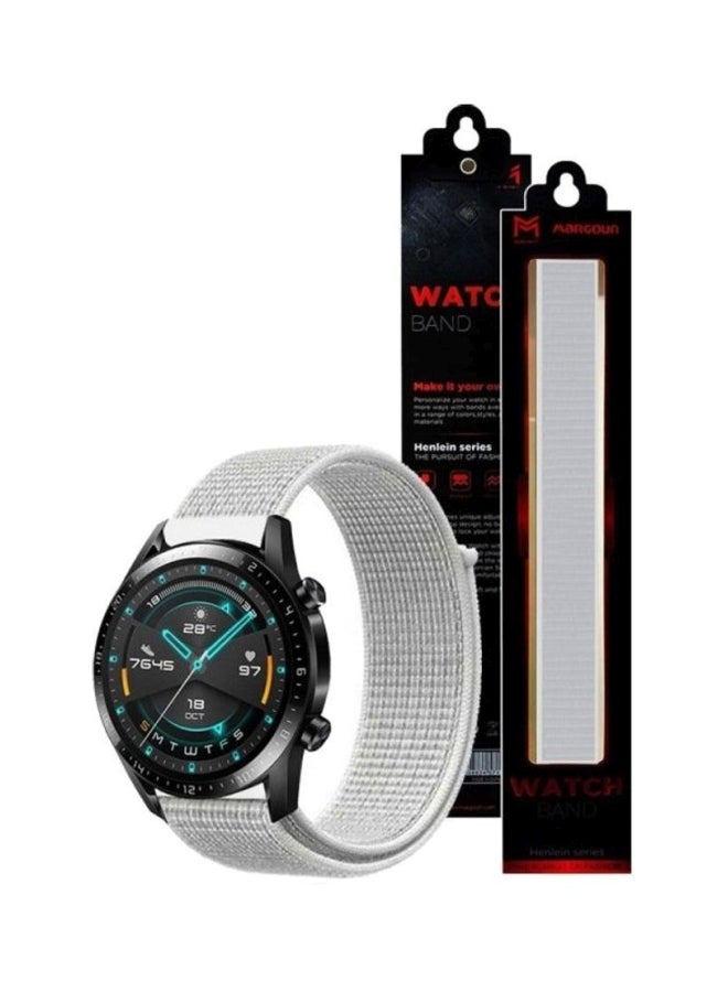 مارجون سوار رياضي حلقي من النايلون لساعة هواوي GT2 أبيض ساميت - Image 2