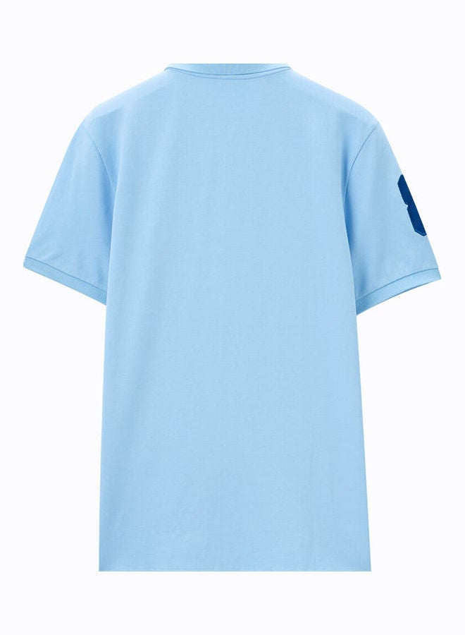GIORDANO - Embroidered 3D Lion Logo Detail Polo Blue - Image 1