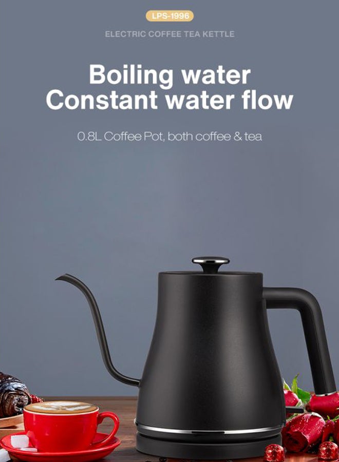 edoolffe Stainless Steel Electric Kettle 800 ml 1200 W LPS-1996 Black  - Image 4