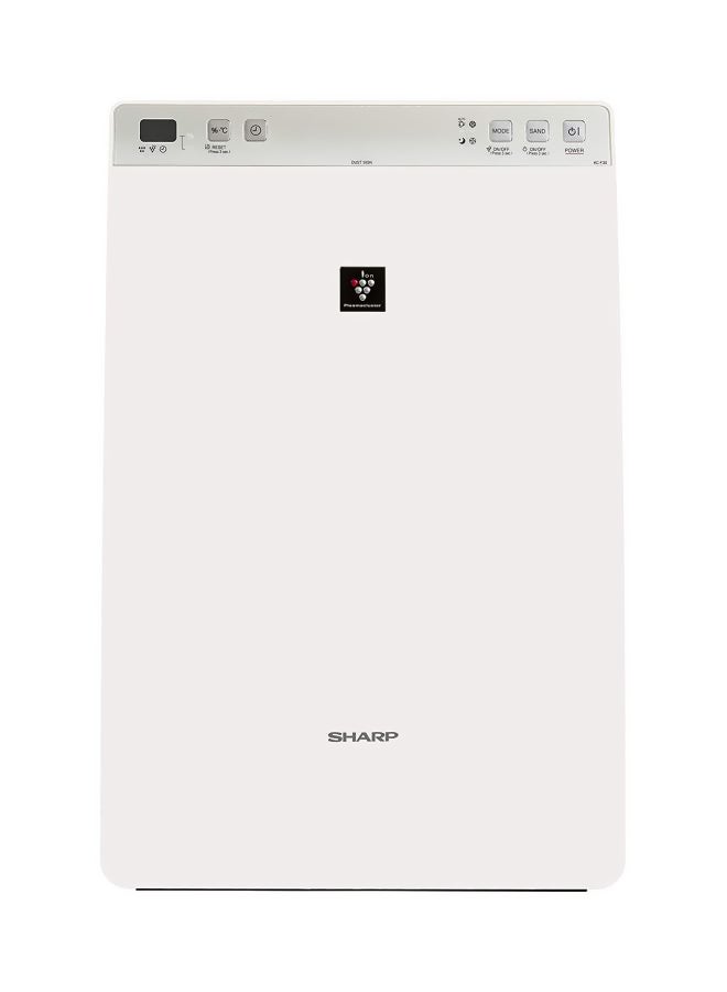 SHARP Air Purifier, Plasmacluster, Humidity, HEPA Filter, 21m2, KC-F30SA-W White