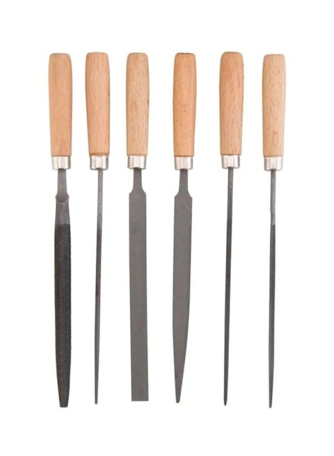 Warding File Set with Wooden Handles Grey/Brown