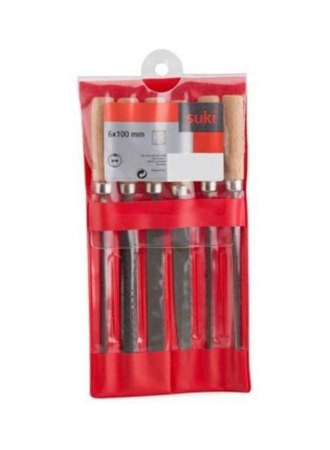 Warding File Set with Wooden Handles Grey/Brown