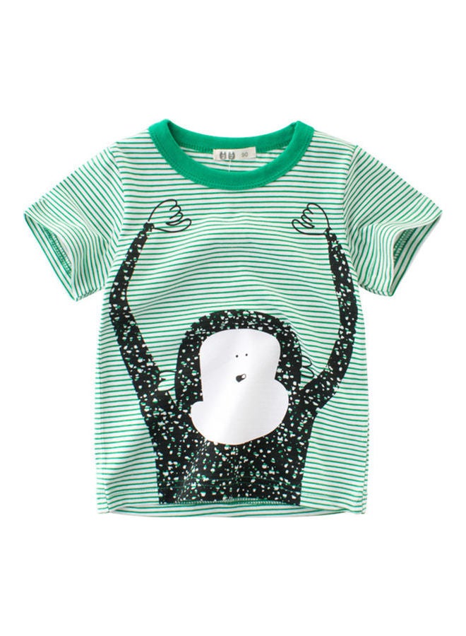 27 Kids Graphic Detail Crew Neck T-Shirt Green/White  - Image 1