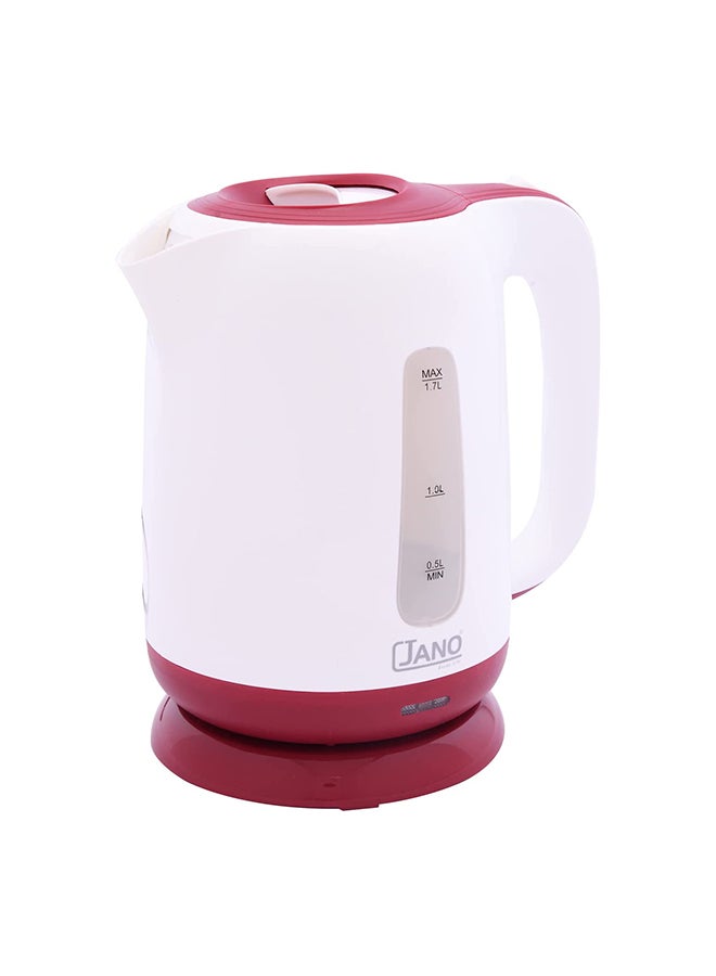 غلاية كهربائية بمقبض بتصميم منحنٍ 1.7 L 2200.0 W JN1847 أبيض/أحمر