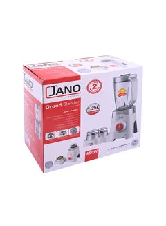 جانو خلاط كهربائي 3 في 1 بجودة عالية 1.25 L 450 W E06000 أبيض  - Image 2