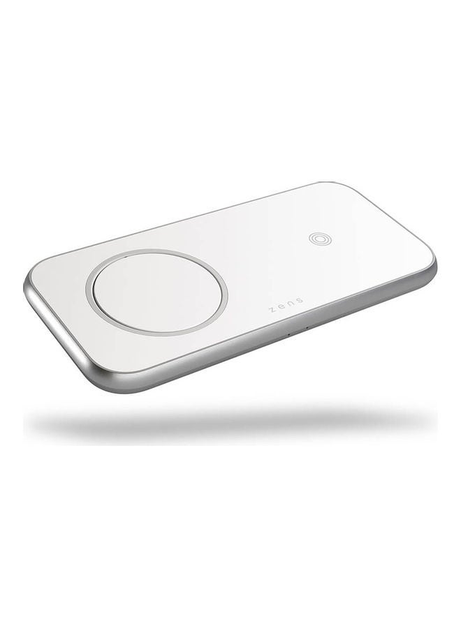 Zens Aluminium 3-in-1 Wireless Charger with 45W USB PD Designed for Magsafe White  - Image 2