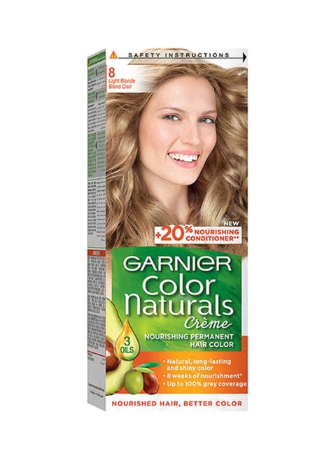 Color Naturals 8 Light 8 Light Blonde Colourant 60 Gram, Developer 70 Milliliter, Conditioner 5ml