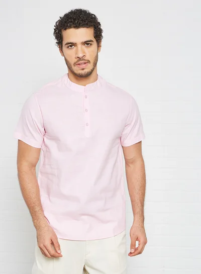 Sivvi x D'Atelier Mandarin Collar Shirt Pink