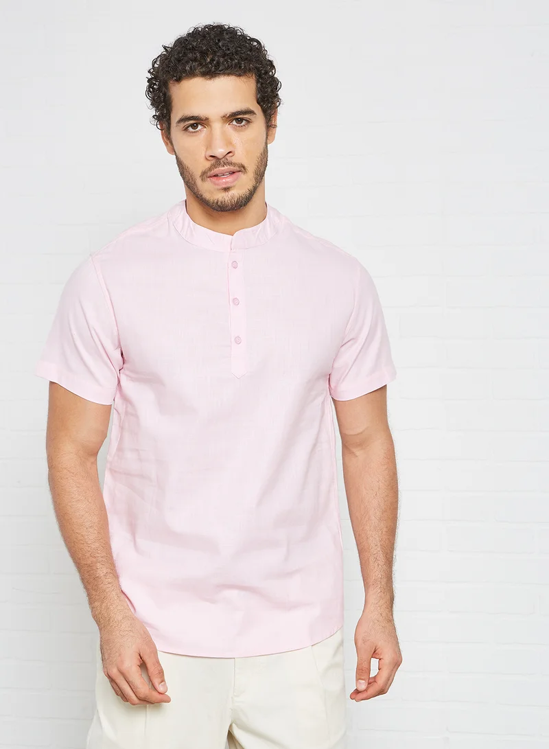 Sivvi x D'Atelier Mandarin Collar Shirt Pink