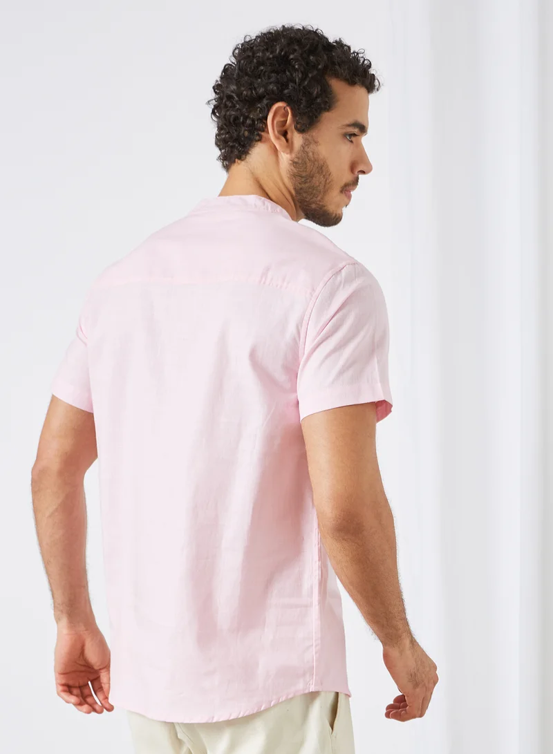 Sivvi x D'Atelier Mandarin Collar Shirt Pink