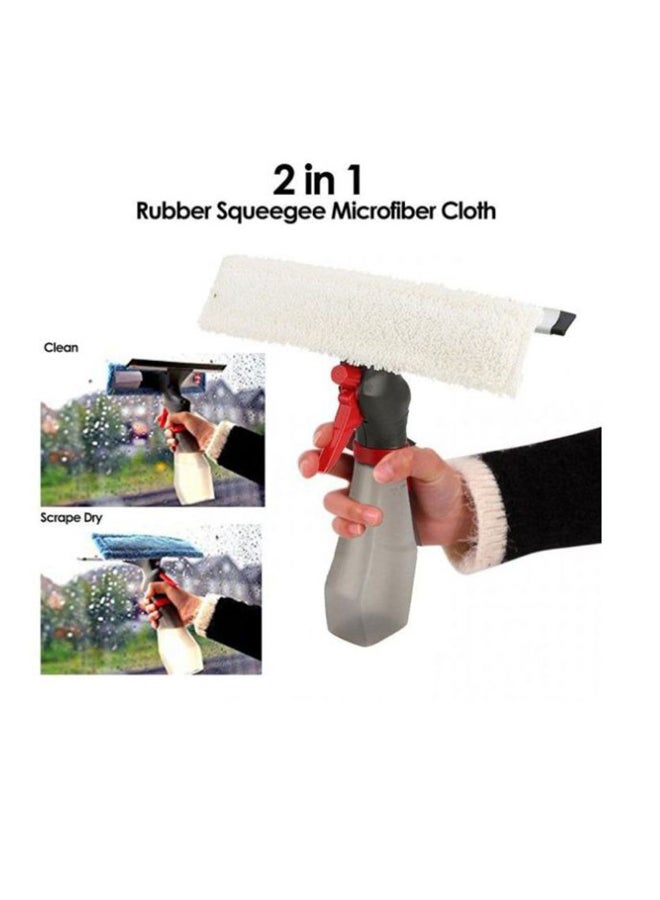 اي ار تي سي ممسحة تعمل بالضخ ببخاخ لتنظيف زجاج النافذة 2 في 1 مع منشفة أبيض/ رمادي/ أسود - Image 3