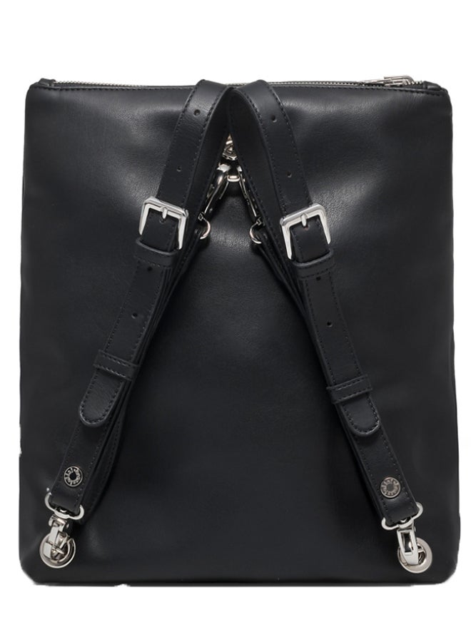 Graziella Braccialini - Jennifer Logo Detail Reversible Backpack 15.7-Inch Black - Image 1