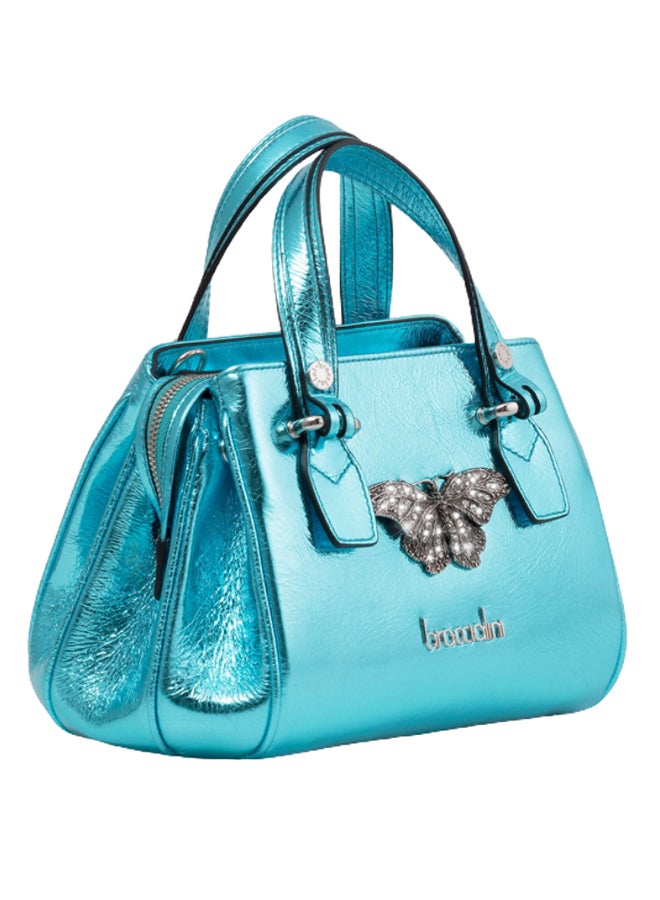 Graziella Braccialini - Zoe Metallic Butterfly Detail Crossbody Bag Blue - Image 1