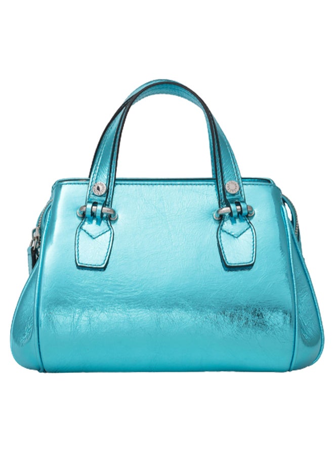Graziella Braccialini - Zoe Metallic Butterfly Detail Crossbody Bag Blue - Image 1