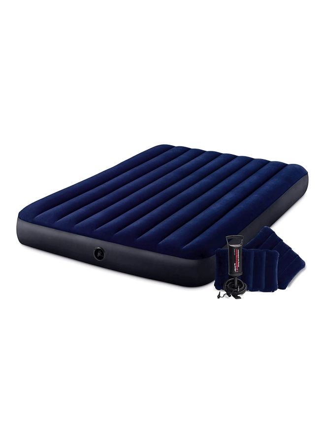 INTEX - Dura Beam Series Classic Downy Inflatable Airbed Combination Navy Blue/Black 137x191x25cm - Image 1