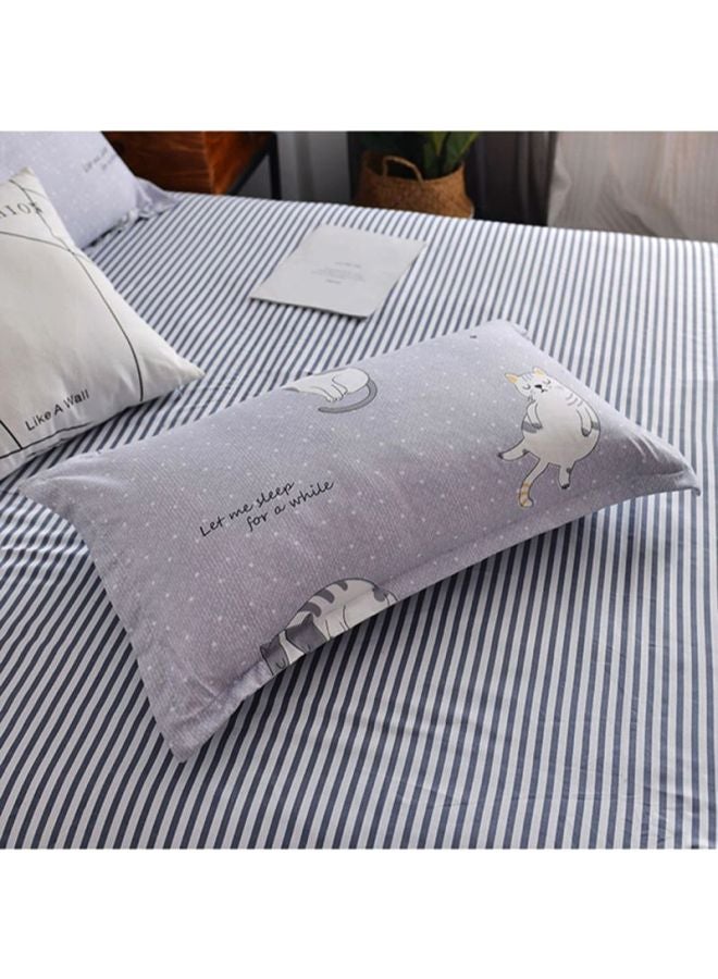 Beauenty 4-Piece Printed Bedding Set combination Purple/White Quilt Cover 200x230 Cm, Bedsheet 230x230 Cm, Pillowcase 48x74cm - Image 2