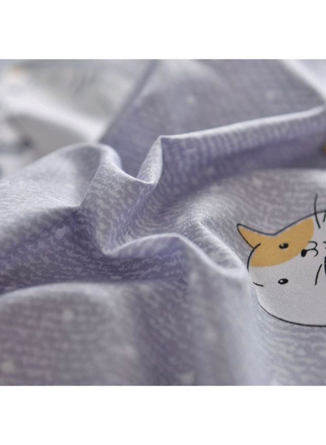 Beauenty 4-Piece Printed Bedding Set combination Purple/White Quilt Cover 200x230 Cm, Bedsheet 230x230 Cm, Pillowcase 48x74cm - Image 4