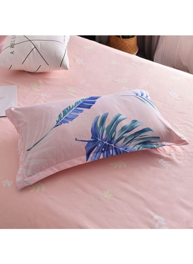 بيوينتي طقم مفارش سرير من 3 قطع نسيج أزرق وردي Pillow Case 48x75 cm, Bed Sheet 160x220 cm, Quilt Cover 150x200سم - Image 3