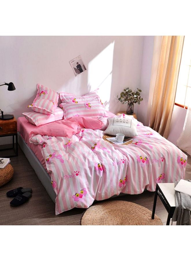 Beauenty 3-Piece Cartoon Printed Bedding Set combination Pink/White/Yellow Pillow Case 48x74 cm, Bed Sheet 160x220 cm, Quilt Cover 150x200cm - Image 1