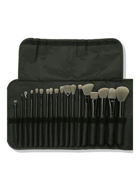 18-Piece Make Up Brush Set Black/Grey