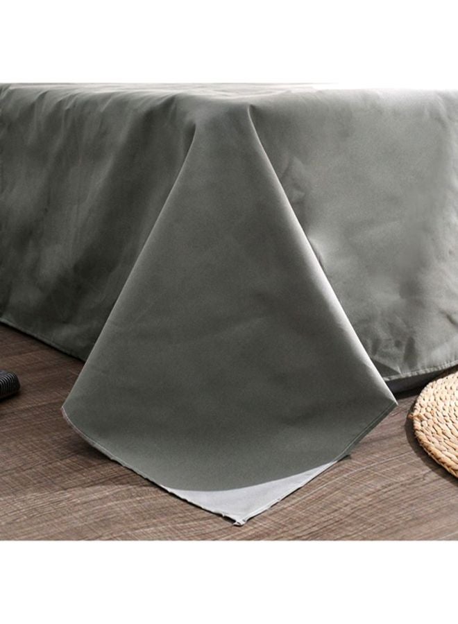 بيوينتي طقم شرشف سرير مكون من 4 قطع fabric أبيض/رمادي Quilt Cover 180x220 cm, Bed Sheet 230x220 cm, Pillow Cover 48x74سم  - Image 3