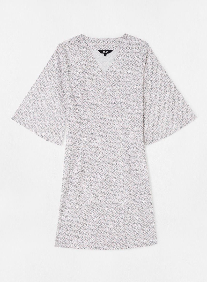 ABOF Flare Sleeve Printed Dress Multicolour  - Image 1