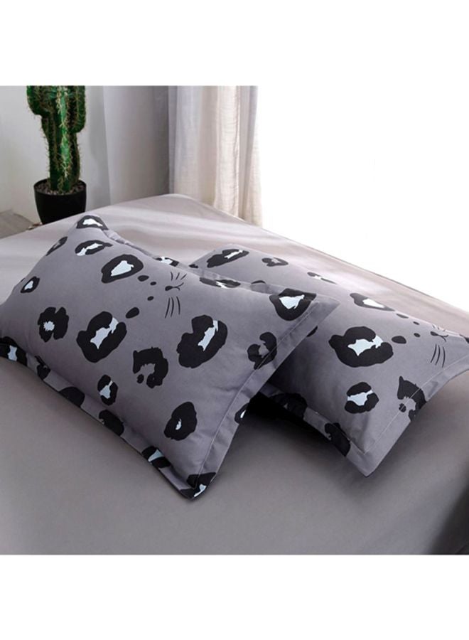 Beauenty 4-Piece Printed Bedding Set combination Grey/Black Quilt Cover 200x230 cm, Bedsheet 230x230 cm, Pillowcase 48x74cm - Image 3