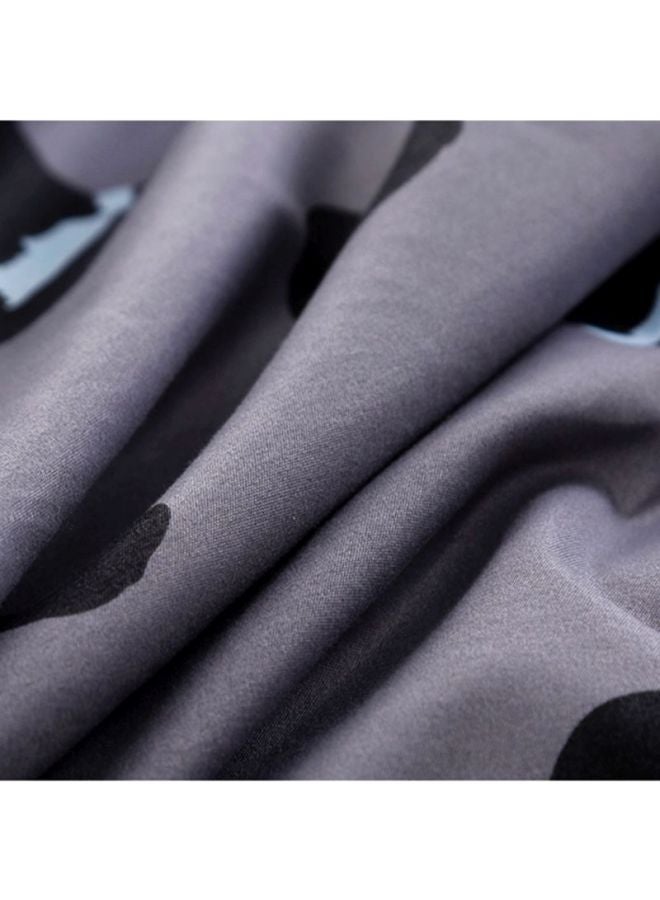 Beauenty 4-Piece Printed Bedding Set combination Grey/Black Quilt Cover 200x230 cm, Bedsheet 230x230 cm, Pillowcase 48x74cm - Image 4