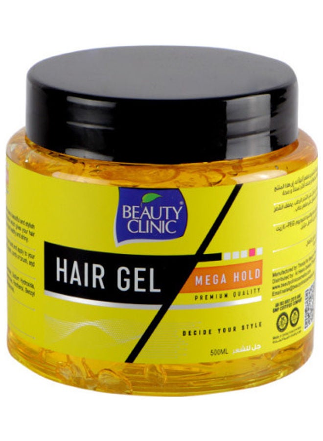 Beauty Clinic Mega Hold Hair Gel Clear 500ml - Image 1