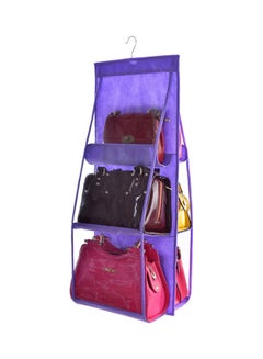 Generic 6 Pocket Hanging Handbag Organizer Purple 