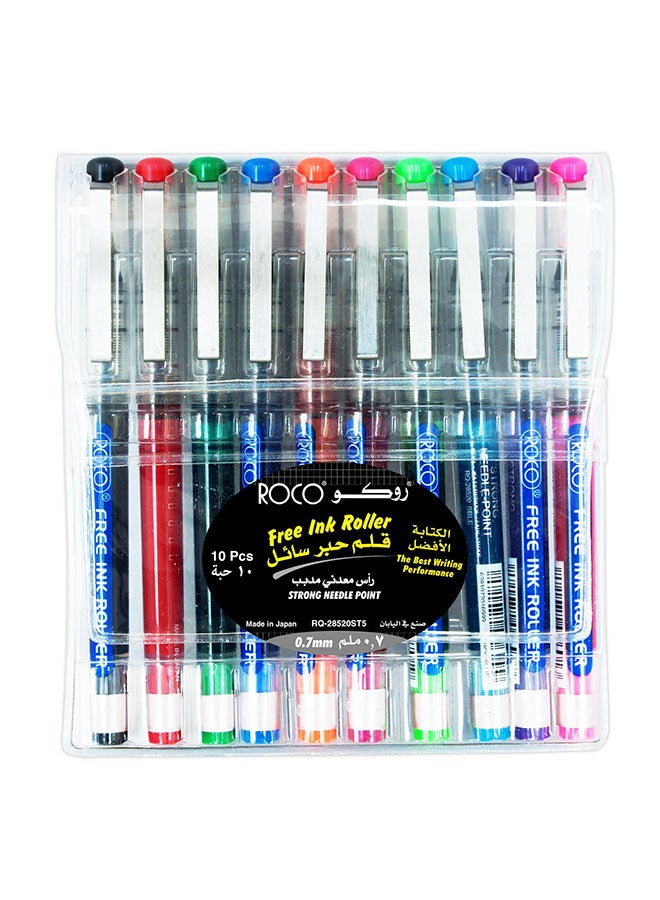 ROCO 10-Piece Liquid Ink Pen Multicolour