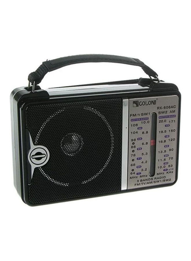 جولون - رَاديو كلاسيكي يعمل مع الكهرباء - 4 نطاقات AM-FM-SW1-SW2 RX-606 أَسود - Image 1