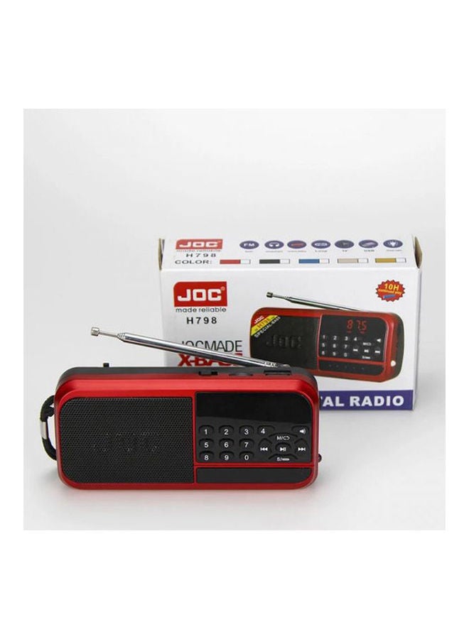 جوك راديو محمول يدعم بطاقة الذاكرة ومنفذ USB وخاصية تشغيل راديو FM وMP3 . jsj-400-79602767-18 أسود/ أحمر - Image 1