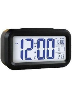 Digital Alarm Clock Led Light Control Backlight Time Calendar Thermometer Black 13.5x7.5x4.5cm - v1624970777/N48641327A_1