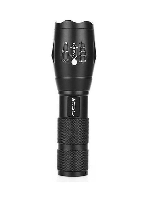 Aluminum Flash Light 5000 Lumin Zoomable Light - 500M Distance BLack 13.8cm
