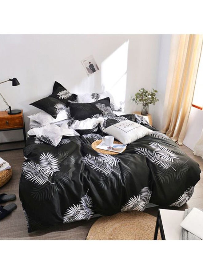 Beauenty 4-Piece Bedding Set combination Black/White Quilt Cover 200x230 cm, Bed Sheet 230x230 cm, Pillow Cover 48x74cm - Image 1